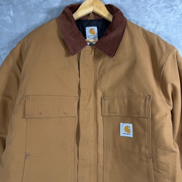 Vintage Carhartt C03 BRN Arctic Quilt Lined Duck Canvas Jacket  Coat Men's sz 46 - Picture 2 of 10